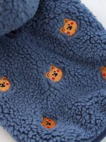 1pc Pet Clothes, Dog/Cat Apparel For Small Dogs/Puppies, Cute Happy Puppy/Kitten Outfit, Warm Fleece Hooded Jacket For Small Dogs, Blue