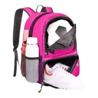 MIKOMIKA Mochila Futbol con Zapatillero, Mochila Deportiva Ligera Hombres Mujeres Mochila Baloncesto, Mochila Gimnasio Mochila Gym para Baloncesto, Voleibol, Futbol, Negro