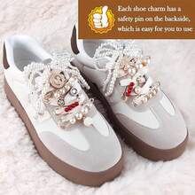 32pcs Sports Shoes Decorations Charms, DIY Shoe Lace Pendant Includes Bow/Clips/Pins/Jewelry, DIY Women Shoes Decor Pendant And Sports Shoes Accessories, Plastic, Agate, For Clothes Bags Sneakers Socks Hats