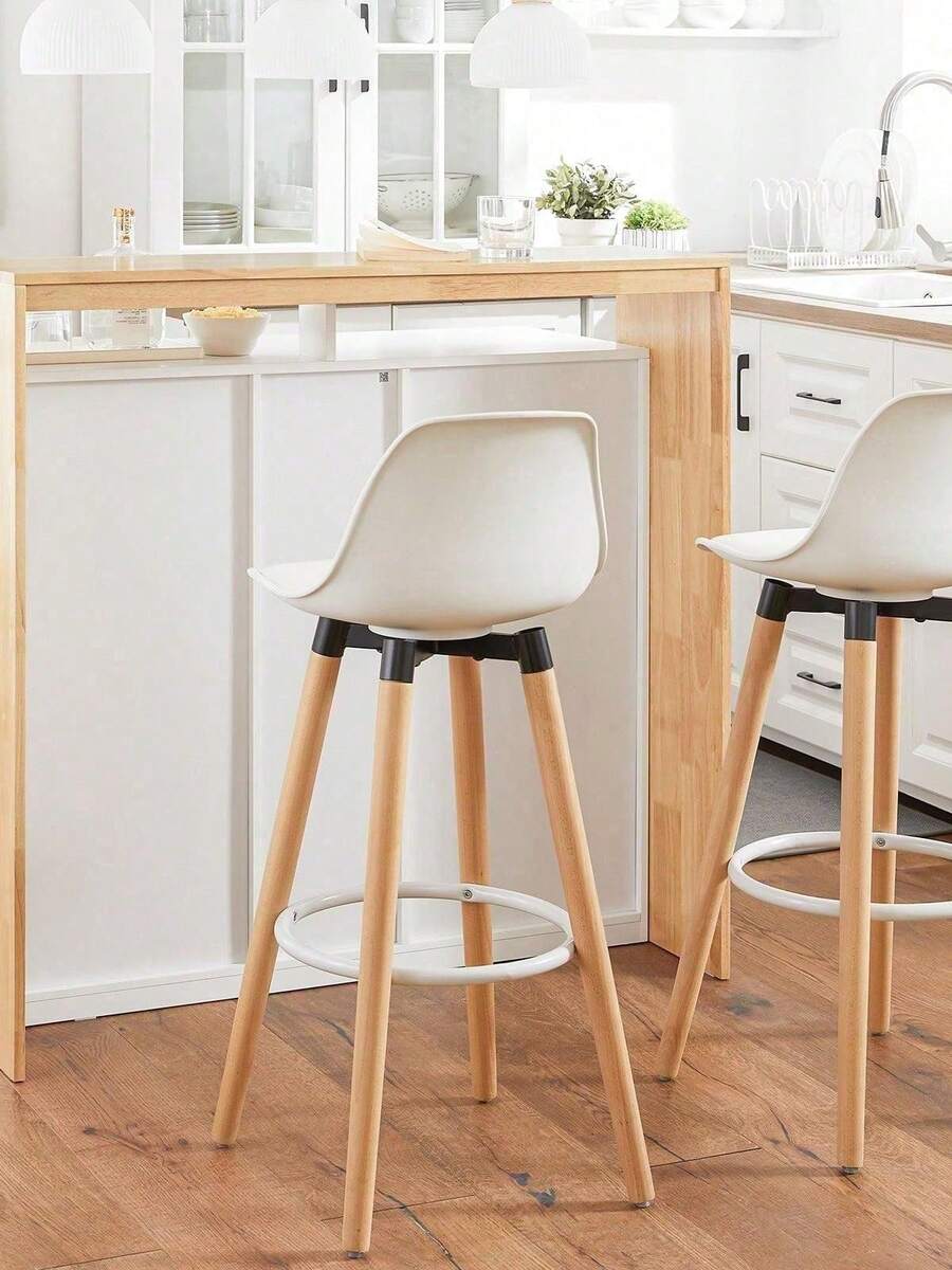 SoBuy KNL07-WN, Kitchen Island Sideboard Storage Cabinet Kitchen Breakfast Dining Bar Table Bar Cabinet With Wine Rack, White & Natural