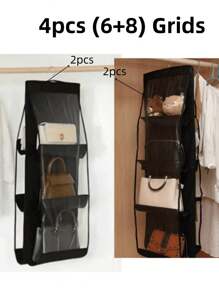 1个6/8格节省空间收纳袋，多层悬挂式钱包整理架，适用于衣柜、壁橱，可折叠设计，不用时易于收纳，便携，适用于卧室、客厅、走廊、衣柜、壁橱或置物架