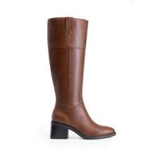 Women's Knee High Boots Chunky Heel Side Zip Tall Boots Classic Solid Color Retro Fashion Boots For Outfits Autumn/Winter - 摩卡棕 - 查看 4