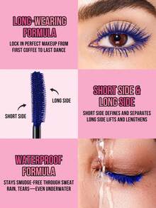 MISSLYN-Go! Waterproof Mascara,Waterproof Mascara Makeup, Eye Makeup, Volumizing, Lengthening, Defining, Stunning, Multiplying, Buildable Formula, Black, Lash, Great Volume And A Natural To Wild Look, Lengthening And Volumizing For A Full Fan Effect - #6 Blue Ocean - 查看 4