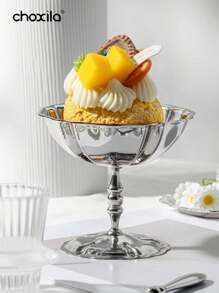 choxila 1PC Stainless Steel Dessert Cup, Dessert Bowl, Candlestick, Serving Tray, Cute Plates, For Home, Hotel, Restaurants, Parties Or Other Social Gathering, Ramadan, Eid Al-Adha - Lotus Bowl - View 6