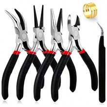 7pcs/6pcs/1pc Plier Set - Pointed Nose Pliers, Round Nose Pliers, Coiling Tool, 3.5" Mini Nylon Pliers With Stainless Steel Flat Nose - Suitable For Jewelry Making, Beading And Crafting