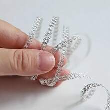 2码金银亮片蕾丝花边，耐用面料，适用于服装DIY缝纫工艺品 - 彩色 - 查看 5