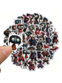 SCXXBSW 50pcs Horror Style Art Cartoon Graffiti Stickers Decorating Water Bottles, Laptops, Suitcases, Waterproof Stickers - متعدد الألوان - مشاهدة 6