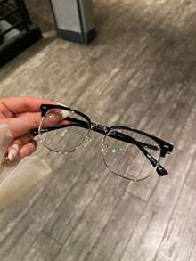 Blue Light Glasses For Woman Men Safety Glasses Blue Light Blocking Glasses  Protection Computer Gaming Glasses    Women Cute Light Weight Red Frame Oversized Non Prescription Small Face Square   Reduce Eye Fatigue On Computers, TVs, Phones, And Games, Suitable For Computer Lense Screen Protector Plain Glasses   Clear Lens Glasses - 金色 - 查看 4