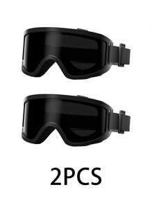 One Pair Of The New Style Large-Frame Multi-Functional Windproof Goggles Is Specially Designed For Outdoor Activities Such As Skiing, Cycling And Mountain Climbing, Suitable For Male Users. This Product Combines The Functional Characteristics Of Ski Goggles And Cycling Glasses, And Can Meet The Usage Demands In Various Scenarios. For Summer Beach Vacation,Outdoor,Travel Autumn Accessories - Dark Grey - View 18