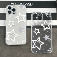 Funda Ultrafina a Prueba de Golpes y Resistente a las Manchas [Funda de Teléfono con Impresión UV] Funda de Teléfono con Protección Completa de 360 Grados para iPhone 11 12 13 14 Pro Max 15 16 XR X/ XS 7 8 Plus SE Mini Patrón de Estrellas Mejor Regalo para Chico y Chica Funda de Teléfono Minimalista y Premium - 1 pieza - Ver 7