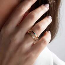 1枚简约可叠戴圆形星座石装饰戒指，适合女性和女孩佩戴，优雅的星座石戒指，可定制多宝石戒指，生日石首饰，生日礼物，伴娘礼物，母亲节礼物，精致女士首饰礼物，约会礼物，情人节礼物 - 彩色 - 查看 5