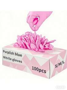 100pcs Disposable Nitrile Gloves (Pink) Latex-Free, Super Durable Multi-Purpose Securely Bagged For Damage-Free Transport Ideal For Kitchen, Tattoo, Hair Dyeing, Pet Care, Beauty Home Cleaning(Prevent Damage By Bagging)
