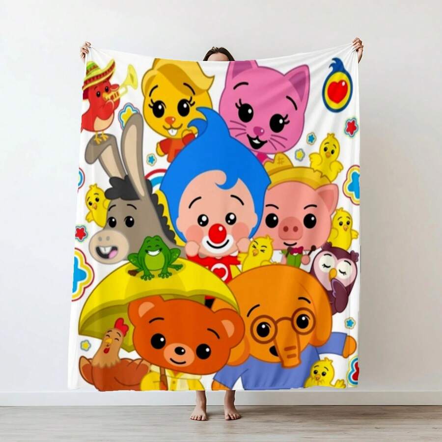 130*150cm Clown Plims Painting Thin Printed Blanket Camping Throw Bed Sofa Office Air Conditioning Soft Leisure Blankets - 5 - 查看 1