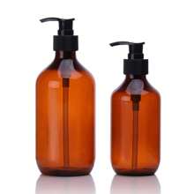 500ml Plastic Refillable Bottles For Cosmetics, Tea Color Shampoo Bottle, Body Wash Bottle, Hand Wash Bottle