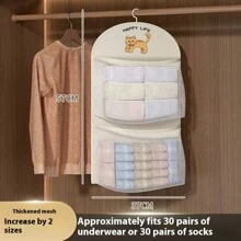 1 pièce Étagère de rangement suspendue en tissu - Organisateur mural en tissu léger pour sous-vêtements et chaussettes, sac de rangement suspendu pour armoire, rangement derrière la porte, filet de rangement pour ranger les petits objets - Comprend des crochets, économise l'espace de la porte/armoire, rangement des vêtements, organisateur de placard, organisateur de cuisine