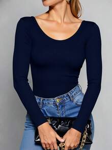 Women Blouses - Blue and White - View 4