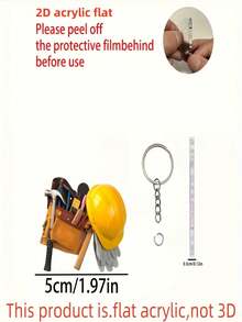 2 piezas Decoraciones de llave acrílica con diseño plano de martillo, llave inglesa y otras herramientas, adecuadas para el Día del Padre, decoración del espejo retrovisor del coche, accesorios interiores del coche, mochilas, llaveros, decoración del hogar, cocina, bolsas y llaveros, creativas y perfectas para festivales, dibujos animados, naturaleza, fiestas, calles, acrílico, llavero de dibujos animados, accesorios de coche de todas las temporadas, encantos de bolsa, portaidentificaciones con cordón, accesorios de coche, regalos de Navidad - Multicolor - Ver 3