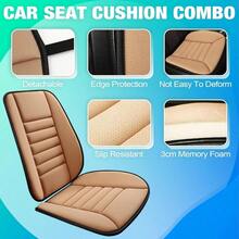 Car Seat Cushion And Back Support Pillow 1.2'' Thick Memory Foam Desk Chair Cushion Back Support For Automotive Seat Driver Travel Leg And Back Pain Relief Washable Adjustable Orange
