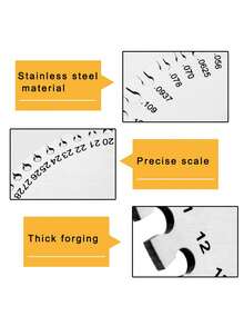 2 Pcs Stainless Steel Metal Sheets Welding Thickness Gauge- Wire Gauge Measurement Tool, Standard Dual-Sided Round Wire Cable Sheet Gage And Wire Welding Material Thickness Gauge