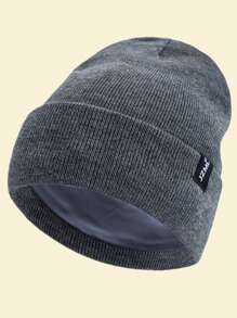 JZML 1 件男女通用时尚缎面衬里光滑防静电便帽，适合秋冬季，日常保暖针织帽秋季装 - Daily Beanie - 查看 9