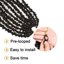 1/6 Packs Butterfly Faux Locs Crochet Hair 10-24 Inch Pre-Looped Distressed Locs Soft Locs Crochet Hair For Crochet Braids Hair - Black - View 3