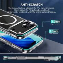 磁吸充电手机壳，兼容 17 Air、16 E、15、14、13 Pro Max、12 Mini、11、XR、XS、7、8 Plus，透明亚克力超薄保护套 - 無色 - 查看 6