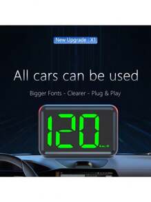 Speedometer HUD Display, Upgraded Clear Font And Plug-In Ready Installation - Batteryless Dashboard Upgrade Suitable For All Cars, Km/H Real-Time Speed Monitoring, Easy-To-Read Digits, Durable Digital Screen