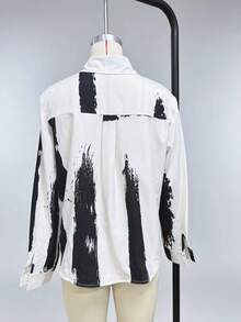 Textured Button Front Collared Shirt, Casual Elegant Long Sleeve Blouse For Women, Spring/Autumn