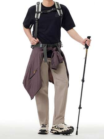 CAMEL CROWN Men's Outdoor Spring And Summer Breathable Sweat-Absorbent Straight Hiking Sports Trousers