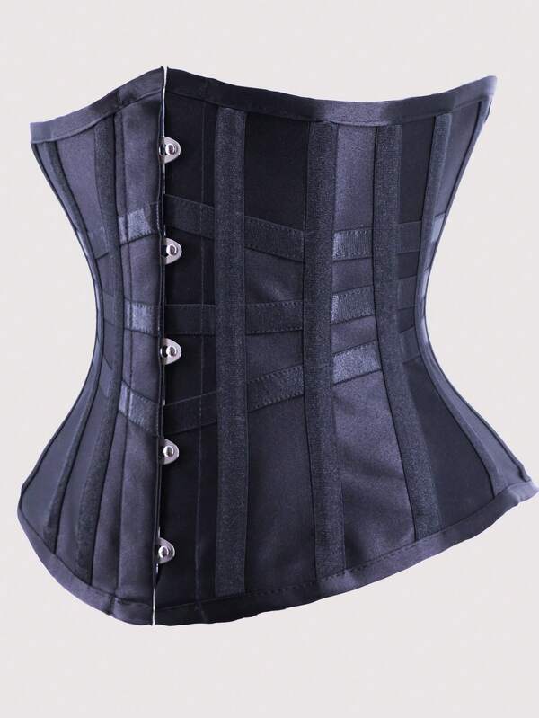 Corsetto stringivita da donna con stecche in acciaio, corsetto stringivita gotico retrò con lacci