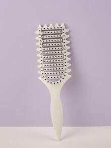 1pc Solid Color Curling Hair Brush, Made Of Nylon And Buckwheat Straw, Massage Function, Suitable For Dry And Wet Hair, Detangle And Smooth Hair, Suitable For All Styles And All Women With Curly Hair, Compact And Portable, Great Gift For Valentine's Day, Hair Accessories, Hair Styling Kit, Hair Tool Kit, Home Beauty Women Accessory Gifts ,Comb Hair ,Hair Styling Tools