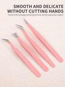 4pcs/2pcs/1pc Professional High-Quality High-Precision Stainless Steel Eyebrow, Eyelash Tweezers, Suitable For Facial Hair, Ingrown Hair, Eyelash Extension, Eyelash Lift, Eyebrow Grooming Beauty Tools