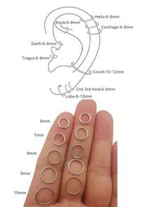 1/5 paires de petits anneaux de 18G, anneaux pour le nez et les lèvres en argent de petit diamètre (6/7/8/9/10mm), en acier inoxydable, bijoux de piercing pour le septum, boucles d'oreilles pendantes, boucles d'oreilles pour l'hélix et le tragus, cadeaux pour petites amies, amis, parents, cadeaux de bijoux percés, bijoux de piercing à boucle fermée convenant pour les fêtes et les vacances des femmes
