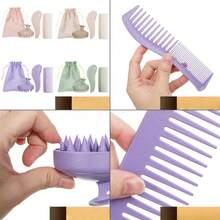 4pcs/Set Wheat Straw Hair Brush Set, Wide Tooth Styling Comb, Silicone Scalp Massage Shampoo Brush