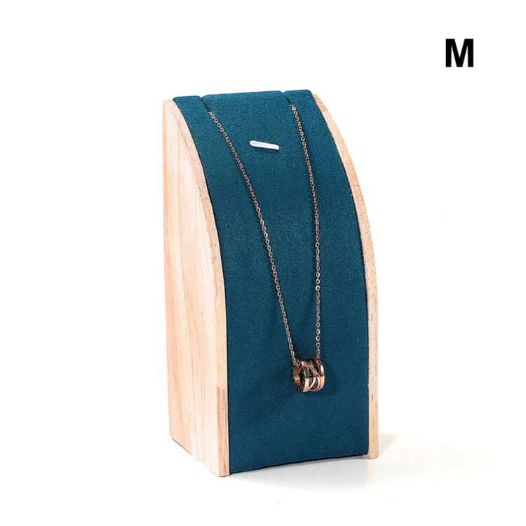 Soporte para presentación de joyería en forma de de madera para mujer, colgante para collar, pulsera, escaparate, accesorios de joyería, 1. 6H5N - Verde M - Añade 18