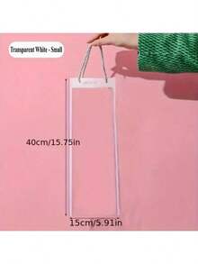 10pcs Pink & White Floral Transparent Gift Bags With Ribbon Handles - Ideal For Mother's Day Bouquets, Teacher's Day, Christmas, Valentine's Day Single Stem Packaging And Elegant Gift Wrapping, Durable Plastic Bouquet Packaging And Party Favor Bags