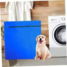 حقيبة غسيل الحيوانات الأليفة كبيرة الحجم باللون الأخضر/الأزرق الياقوتي - حقيبة فصل تنظيف مستلزمات الحيوانات الأليفة - قماش أكسفورد 210D قوي - طبقة عازلة للماء من البولي يوريثان الفضي، حقيبة عزل الشعر - غطاء واقي مقاوم للماء قابل لإعادة الاستخدام بسحاب - متعدد الاستخدامات