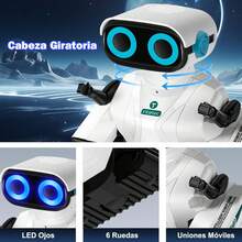 Robot de Control Remoto, Juguete Robot con Luces LED, Robot Inteligente de Control Remoto con Funciones de Música y Baile/Cabeza y Brazos Flexibles, Mini Robot Interactivo Regalo para el Hogar, Cumpleaños, Navidad - 1 - Ver 5