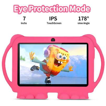 Qetupa 7-Inch Android 13 Tablet For Kids, A133 Quad-Core Processor, 3GB RAM + 32GB ROM, Parental Control, Dual 0.3MP + 2MP Cameras, 2.4G WiFi, 3500mAh Battery, With Protective Case