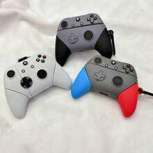 1 件无线蓝牙耳机盒，带游戏控制器设计（含随机样式挂钩），兼容 Pro 3，可爱卡通 TPU 防震苹果耳机盒，适用于 1/2/3/4/Pro/Pro2 - 彩色 - 查看 2