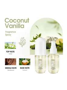 50 ml / 1,7 uncii parfum de vanilie și nucă de cocos, parfum de lavandă și trandafir, aromaterapie fără flacără, aer răcoritor. Spray-ul de aromaterapie este un cadou ideal pentru familie și prieteni.