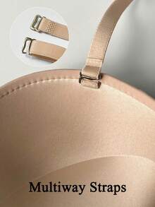 5 pezzi Reggiseno donna con colore unito, spalline rimovibili, comodo per il busto, con anelli metallici, spalline rimovibili, con vari metodi di indossamento, adatto per appuntamenti, vacanze, uso quotidiano, abiti da sposa, abiti formali, abiti senza spalline - Multicolore - Visualizzare 4