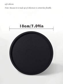 Khay phòng tắm bằng silicon 3 kích cỡ, khay trang điểm tròn, giá để đồ trên mặt bàn bếp, giá để xà phòng trang trí, khay trang trí để nước hoa, nến, cây cảnh (màu đen) - màu đen - Xem 16