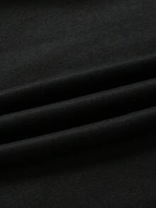 Sudadera con capucha negra casual para mujeres con gráfico de gesto de mano "OK" - Sudadera con capucha de poliéster cómoda, lavable a máquina, perfecta para otoño e invierno, sudadera de moda de otoño|Ropa Casual Elegante|Sudadera de poliéster, suéter con capucha - Negro - Ver 4