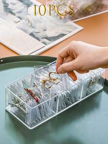 100/30/10pcs Reusable Pvc Dustproof Jewelry Bags, Gradient Color Sealed Jewelry Bags, Suitable For Jewelry, Earrings, Necklaces, Party Packaging.