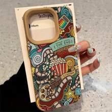 Teléfono con diseño de grafiti estilo cine. Lente alta. Compatible con phone X, 14 Pro, 15, 13, 16 Plus, XS, 12 y 11. Piel sintética suave. - Colores mixtos 1 - Ver 5