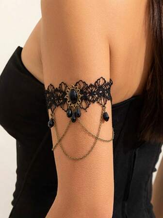 1pc Metal Glossy Water Drop Bangle Bracelet, Fashionable Spring Bracelet