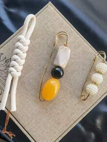 6 Peças Broche Pingente de Liga de Cobre com Padrão Geométrico Estilo Preppy, Decoração DIY para Escola, Festa, Feriado, Todas as Estações