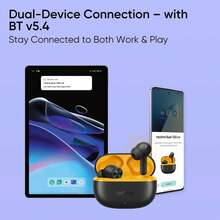 Realme Buds T200 Lite，真无线耳机，12.4 毫米动圈式驱动单元，电池续航时间长达 48 小时，延迟 45 毫秒，降噪 (ENC)，无线 5.4 - 黑色 - 查看 6