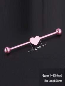 1 Stück Titan-Stahl Ohrknorpel Piercing Schmuck, rosa Schmetterling, Herz, Zirkonia Stern, Buchstabe, Hase, Engel, Pfirsich Herz Charm